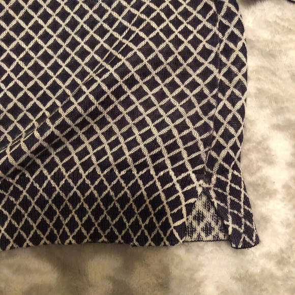 LOFT Navy & White Print Cardigan- Petite - Picture 7 of 7